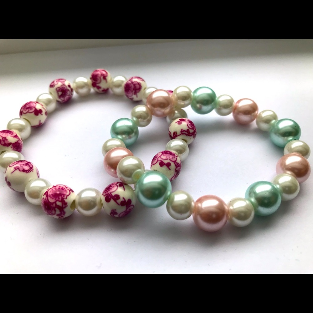 Faux Pearl Beaded Bracelets (Handmade)